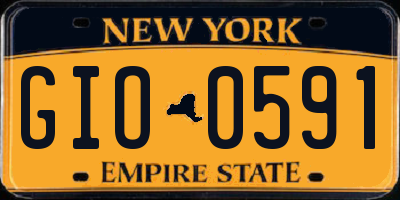 NY license plate GIO0591