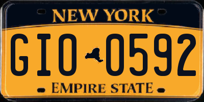 NY license plate GIO0592