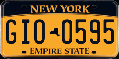 NY license plate GIO0595