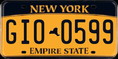 NY license plate GIO0599