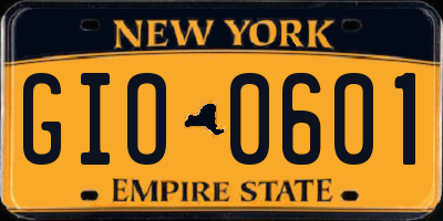 NY license plate GIO0601