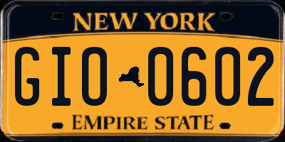 NY license plate GIO0602