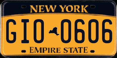 NY license plate GIO0606