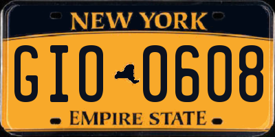 NY license plate GIO0608