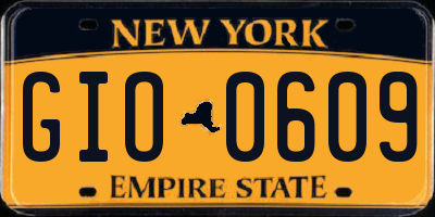 NY license plate GIO0609
