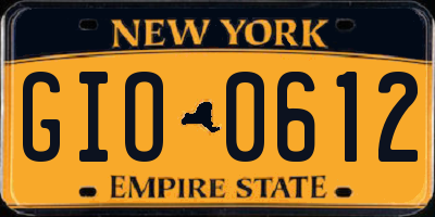 NY license plate GIO0612