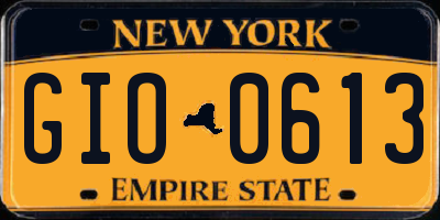 NY license plate GIO0613