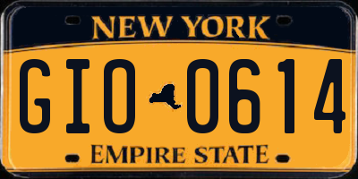 NY license plate GIO0614
