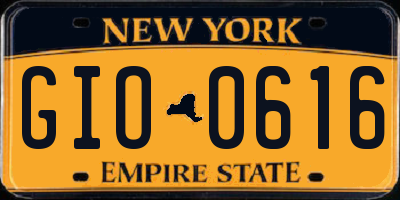 NY license plate GIO0616