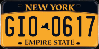 NY license plate GIO0617