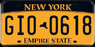 NY license plate GIO0618
