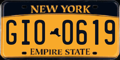 NY license plate GIO0619