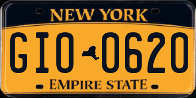 NY license plate GIO0620