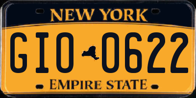 NY license plate GIO0622
