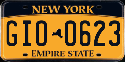 NY license plate GIO0623