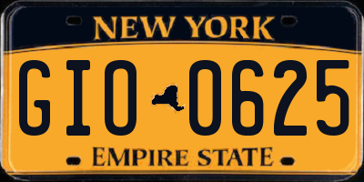 NY license plate GIO0625