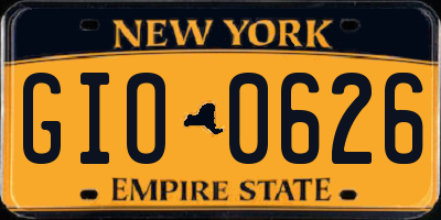 NY license plate GIO0626