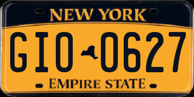 NY license plate GIO0627