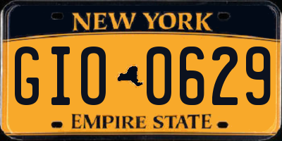 NY license plate GIO0629