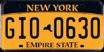 NY license plate GIO0630