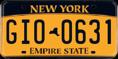 NY license plate GIO0631