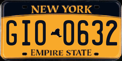 NY license plate GIO0632