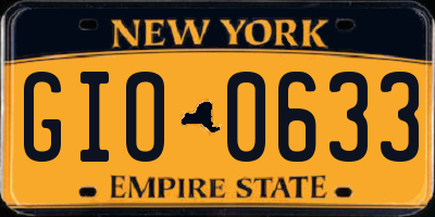 NY license plate GIO0633