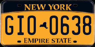 NY license plate GIO0638