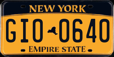 NY license plate GIO0640