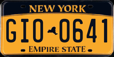 NY license plate GIO0641