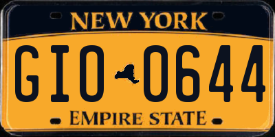 NY license plate GIO0644