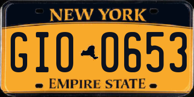NY license plate GIO0653