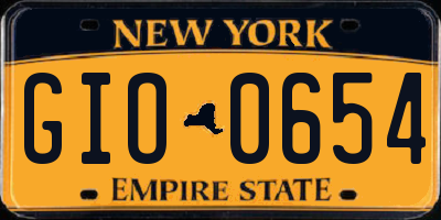NY license plate GIO0654