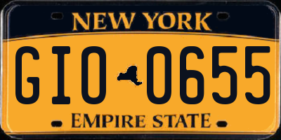 NY license plate GIO0655