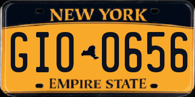 NY license plate GIO0656