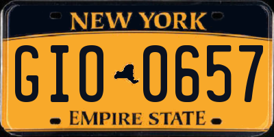 NY license plate GIO0657