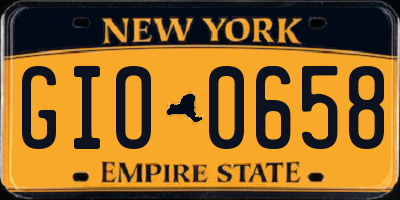 NY license plate GIO0658