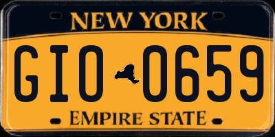 NY license plate GIO0659