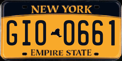 NY license plate GIO0661