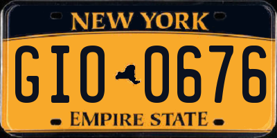 NY license plate GIO0676