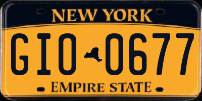 NY license plate GIO0677