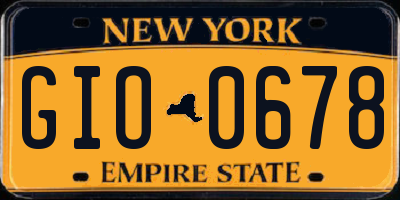 NY license plate GIO0678