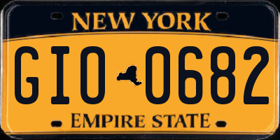 NY license plate GIO0682