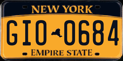 NY license plate GIO0684