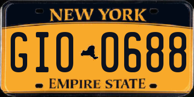 NY license plate GIO0688