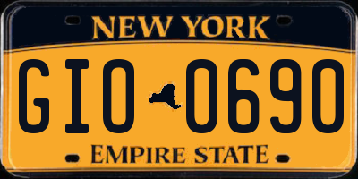 NY license plate GIO0690
