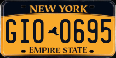 NY license plate GIO0695