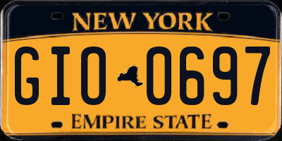 NY license plate GIO0697