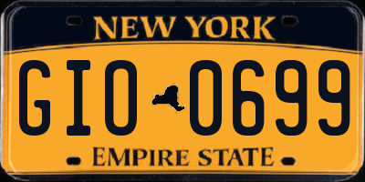 NY license plate GIO0699