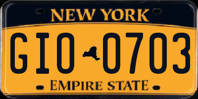 NY license plate GIO0703